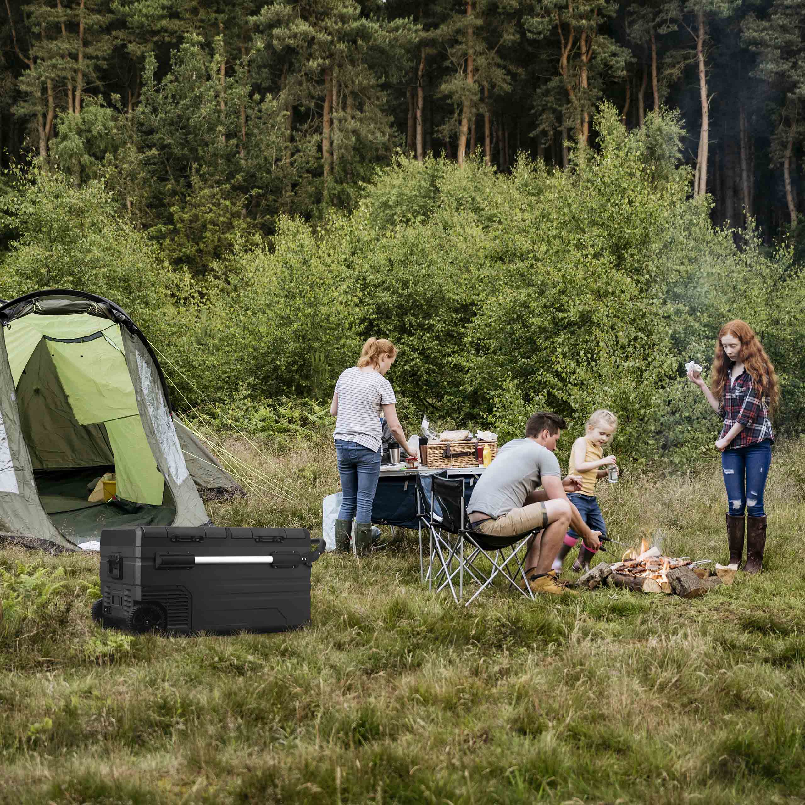Newair® 80 Quart Portable Electric Camping Cooler - 12V/24V DC Power for Road Trips, Tailgating & Outdoor Adventures | Keep Food & Drinks Cold Anywhere