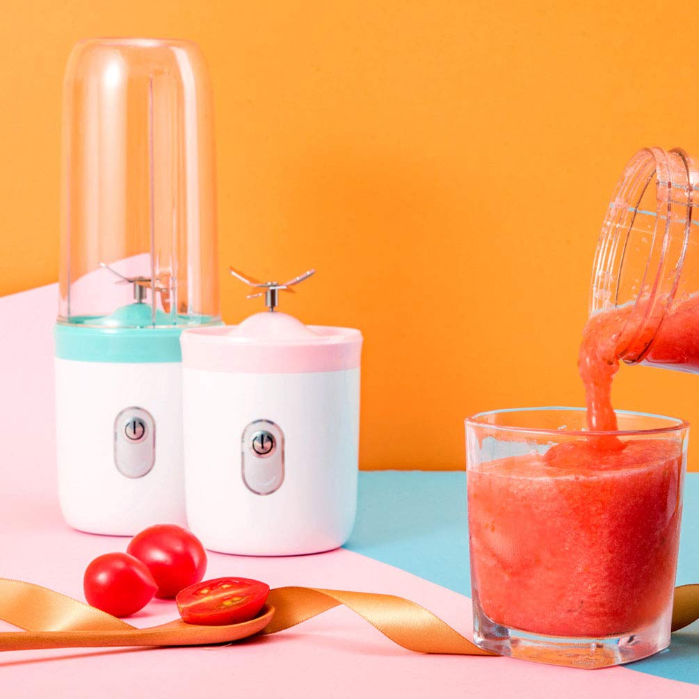 Portable Electric Juicer Cup - USB Rechargeable Mini Blender with 4 Stainless Steel Blades, 350ML Capacity for Smoothies & Juices | Perfect for Home, Office, Gym & Outdoor Activities | Compact & Travel-Friendly Design