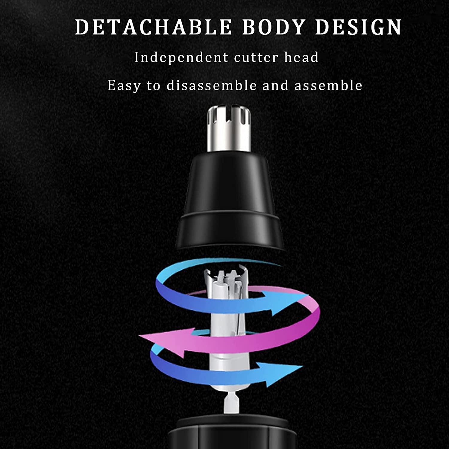 Professional USB Rechargeable Ear & Nose Hair Trimmer for Men & Women - Waterproof Nasal Hair Vacuum Cleaning System with LED Light - Perfect for Travel, Gym & Home Grooming