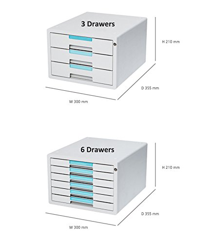 System 1126K 6-Drawer Flat File Cabinet with Index Key Lock - Secure Document Storage for Office & Home Organization