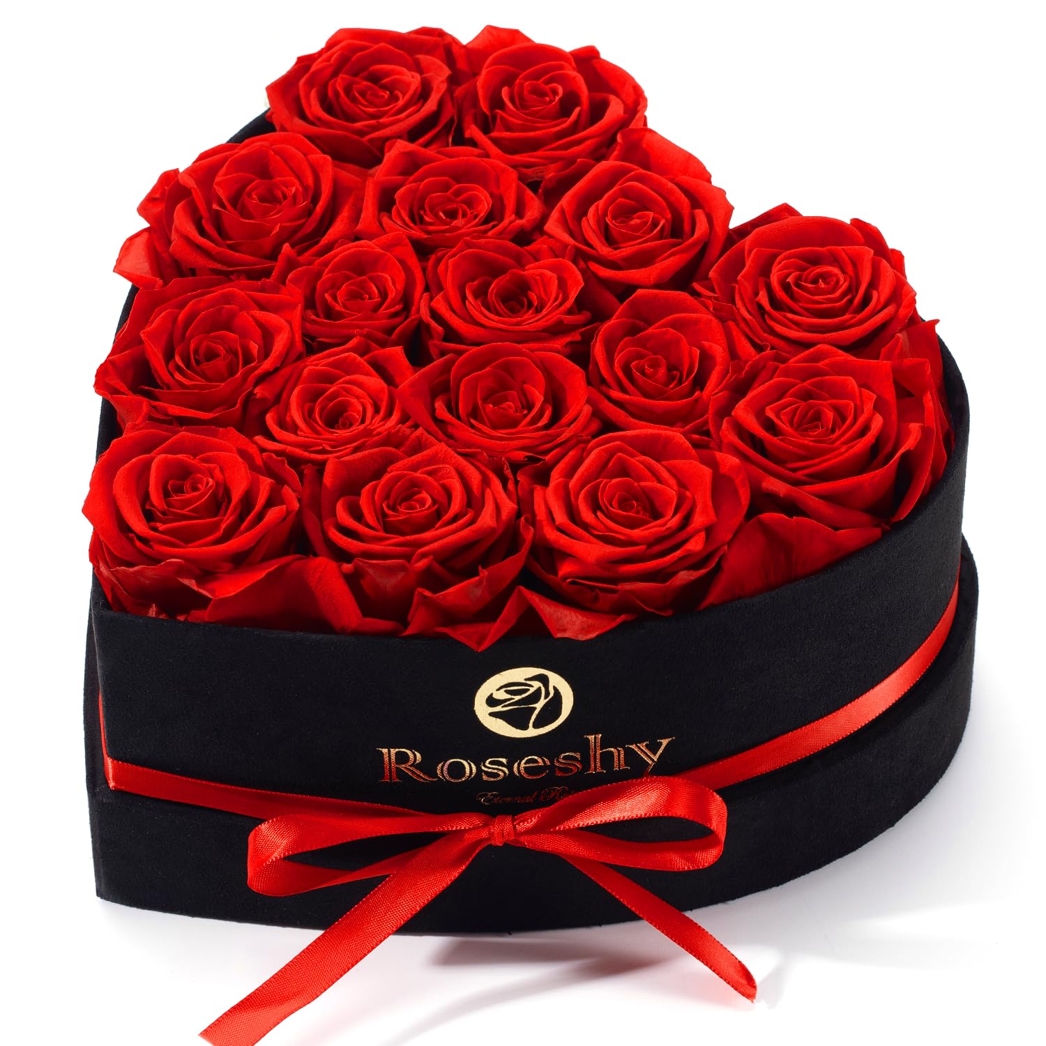 16pcs Blue Preserved Roses in Heart Shape Gift Box - Romantic Birthday, Anniversary, Mother's Day Gifts for Her, Wife, Mom - Perfect for Home Decor, Wedding Centerpieces & Special Occasions