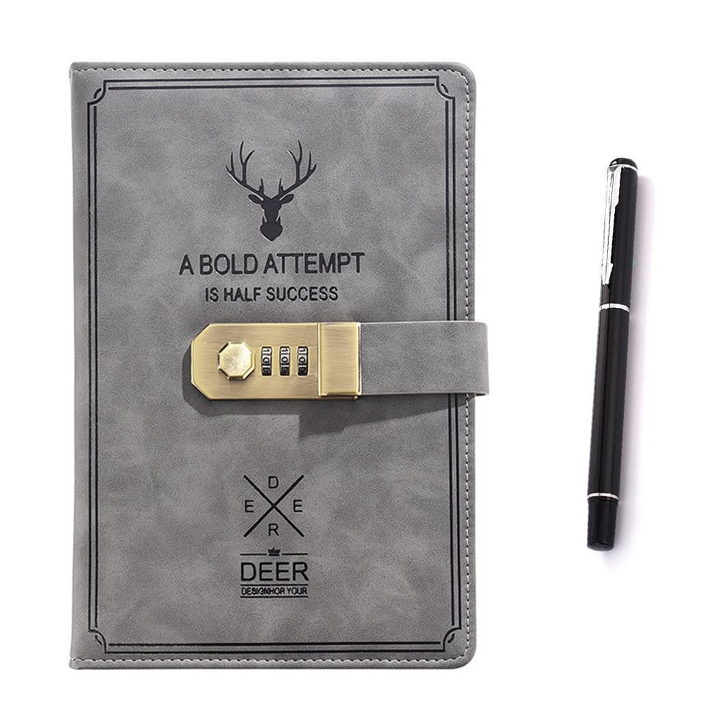 Secure Lockable A5 Notebook - 360 Pages Writing Pad with Password Protection for School, Office & Journaling | Student Diary, Notepad, School Supplies (Color: A, Size: A5) | Perfect for Class Notes, Personal Journal & Gift Giving