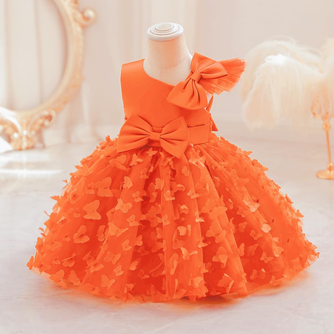 Butterfly Tutu Dress for Toddler Girls - Princess Flower Girl Wedding Pageant Birthday Party Outfit with Bowknot | Perfect for Special Occasions, Photo Shoots & Dress-Up Play