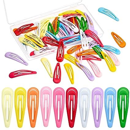 10PCS Snap Hair Clips for Girls - 2 Inch Silicone Coated Non-Slip Metal Barrettes (10 Colors) - Perfect for School, Parties & Everyday Hairstyles