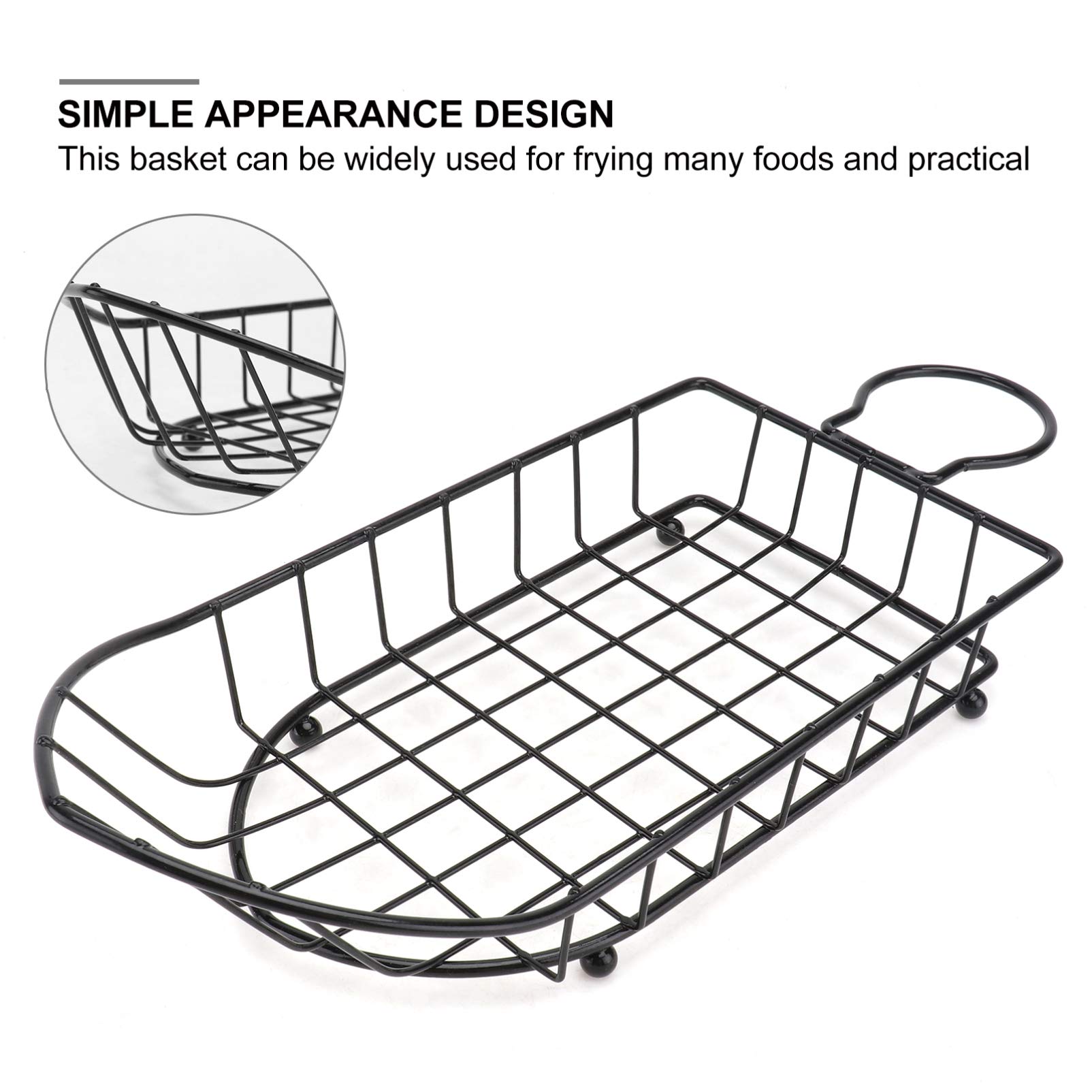 **Cabilock 1-Piece Black Stainless Steel Chip Basket - Cooking Skimmer, French Fry Basket, Food Serving Tray for Hot Pot, BBQ, and Party Snacks**    (Note: I corrected 