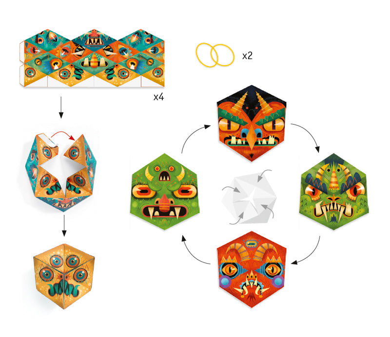 Fleximonsters Paper Creations Kit - DIY 3D Paper Craft for Kids & Adults - Creative Art Projects for Home Decor, Classroom Activities & Party Favors