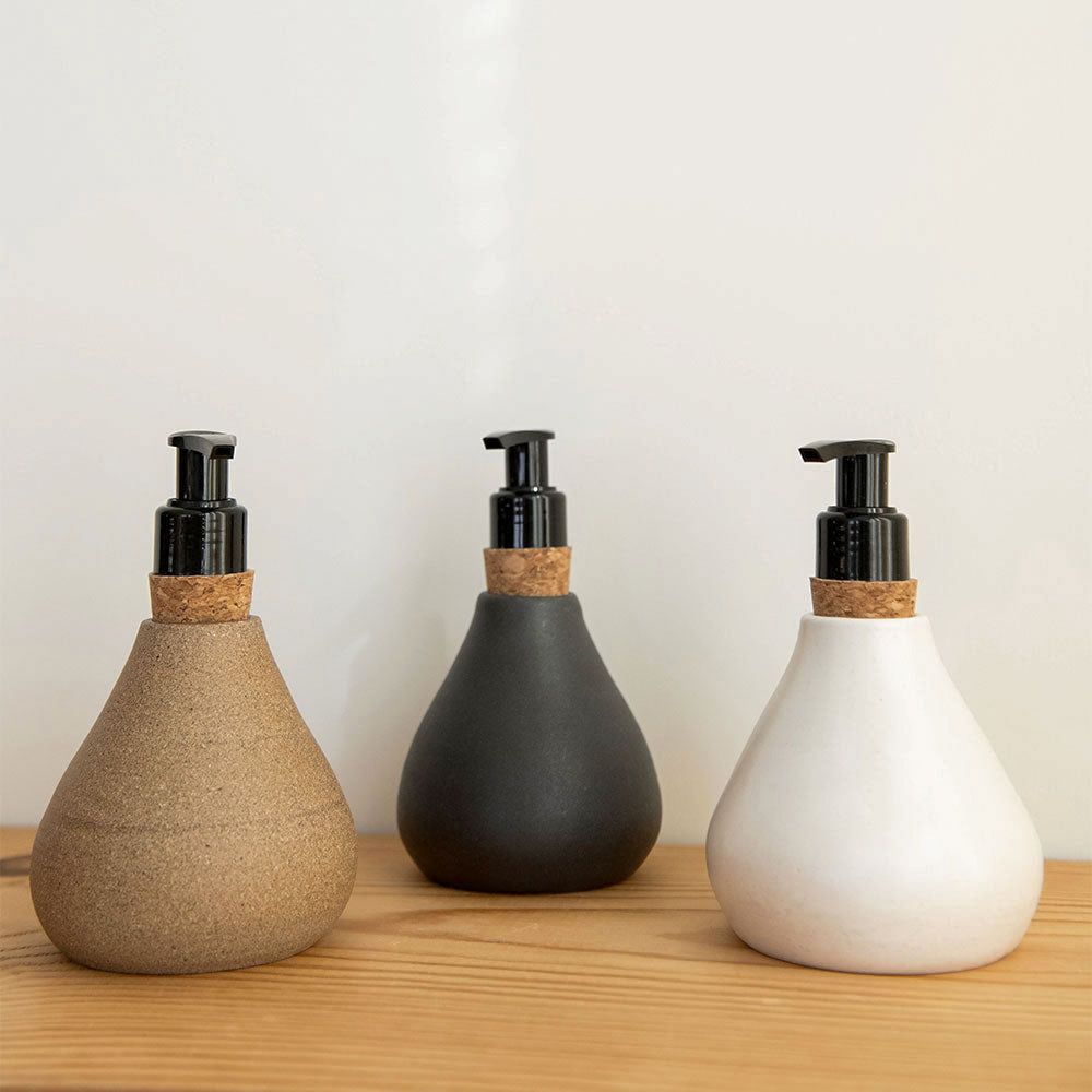 Handmade Ceramic Soap Dispenser for Bathroom & Kitchen - Elegant Liquid Soap Pump for Modern Farmhouse, Spa, and Luxury Home Decor