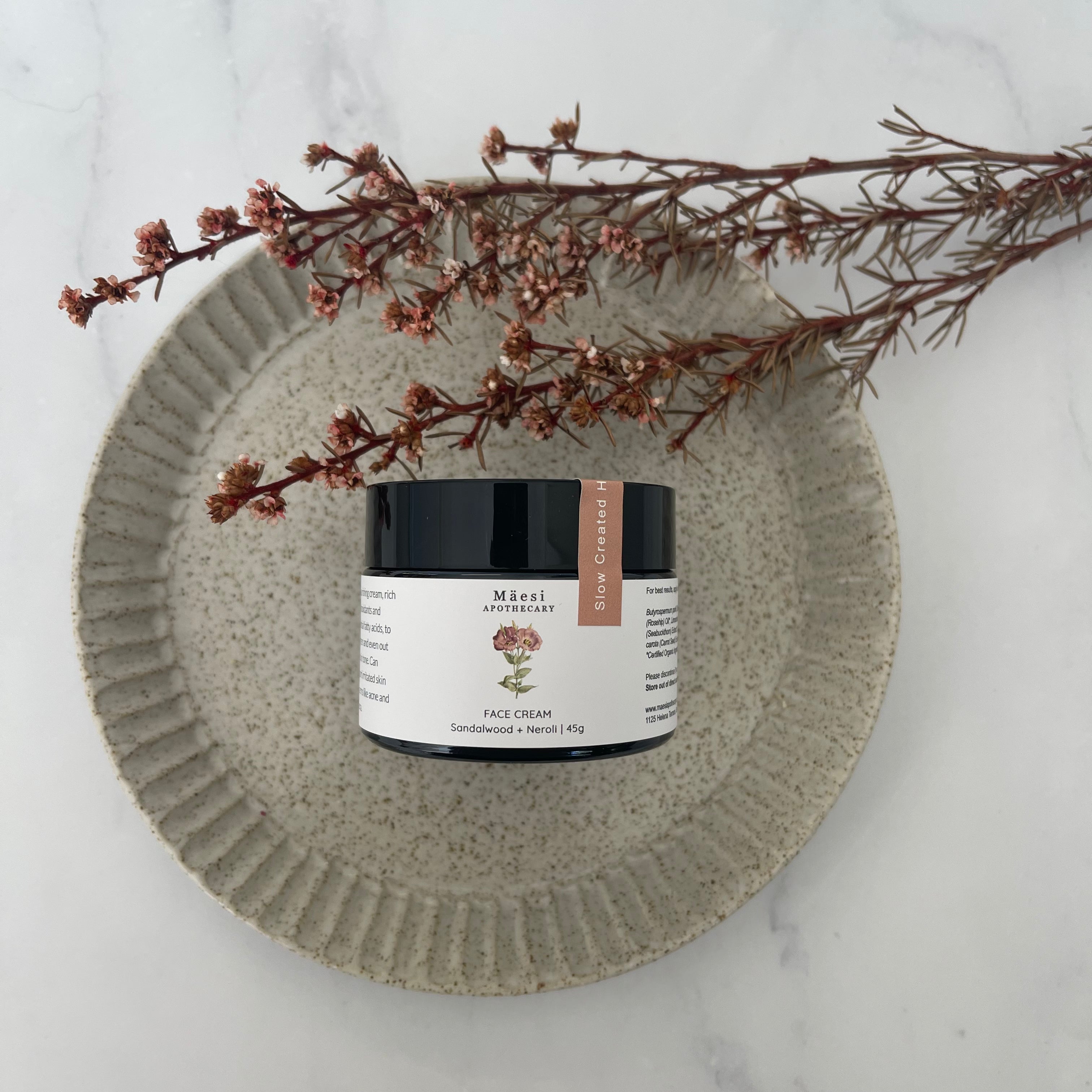 Organic Face Cream with Sandalwood & Neroli Extract - Hydrating & Anti-Aging Moisturizer for Dry Skin - Day & Night Skincare Routine