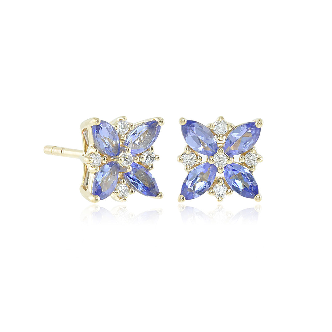 Exquisite Celeste Tanzanite & Diamond Earrings for Women | Elegant Jewelry Gift for Weddings, Parties & Special Occasions