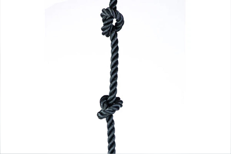 Warrior Climbing Rope - 10mm Diameter Black Nylon Rope for Rock Climbing, Gym Training & Outdoor Adventures - 100ft Length with High Strength & Durability