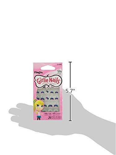 Pacific World Fingers Lil Fingers Nails Star - 24 Count Press-On Nails for Women | Easy to Apply Fake Nails with Glue | Perfect for Parties, Weddings & Special Occasions