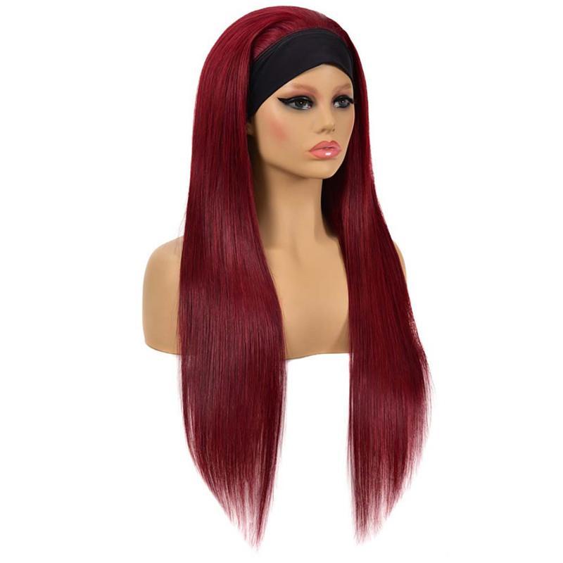 Trendy Baddie Look Human Hair Wig - 4 Natural Colors, Glueless & Quick Install Straight Headband Wig for Women | Perfect for Daily Wear, Cosplay & Special Occasions