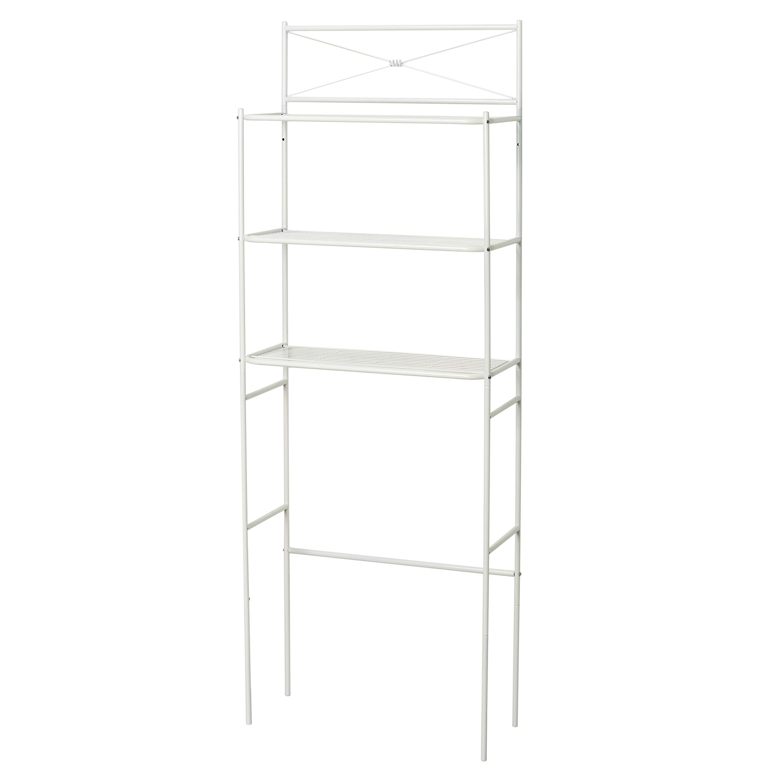 Zenna Home Over The Toilet Storage Organizer - 3-Tier Metal Bathroom Shelf with Easy Assembly, Space Saving Design Fits Above Standard Toilets (White) - Perfect for Small Bathrooms, Apartments & Powder Rooms