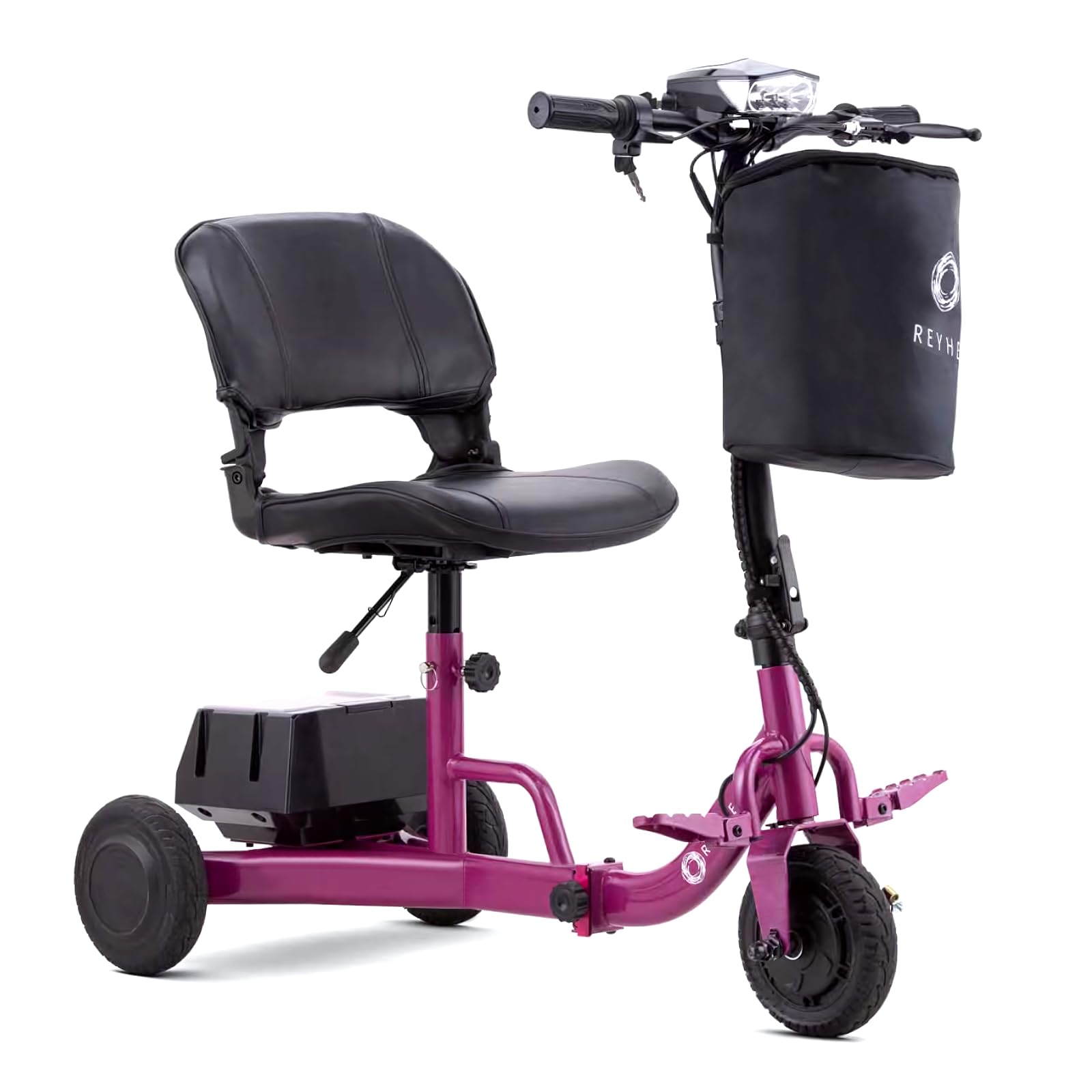 Lightweight Folding Electric Mobility Scooter for Adults & Seniors - 50 Lbs Portable Scooter with 8 Mile Range, 3.5 MPH Speed, 2 Detachable Batteries, Adjustable Seat & 300 Lb Capacity - Perfect for Shopping, Travel & Outdoor Activities