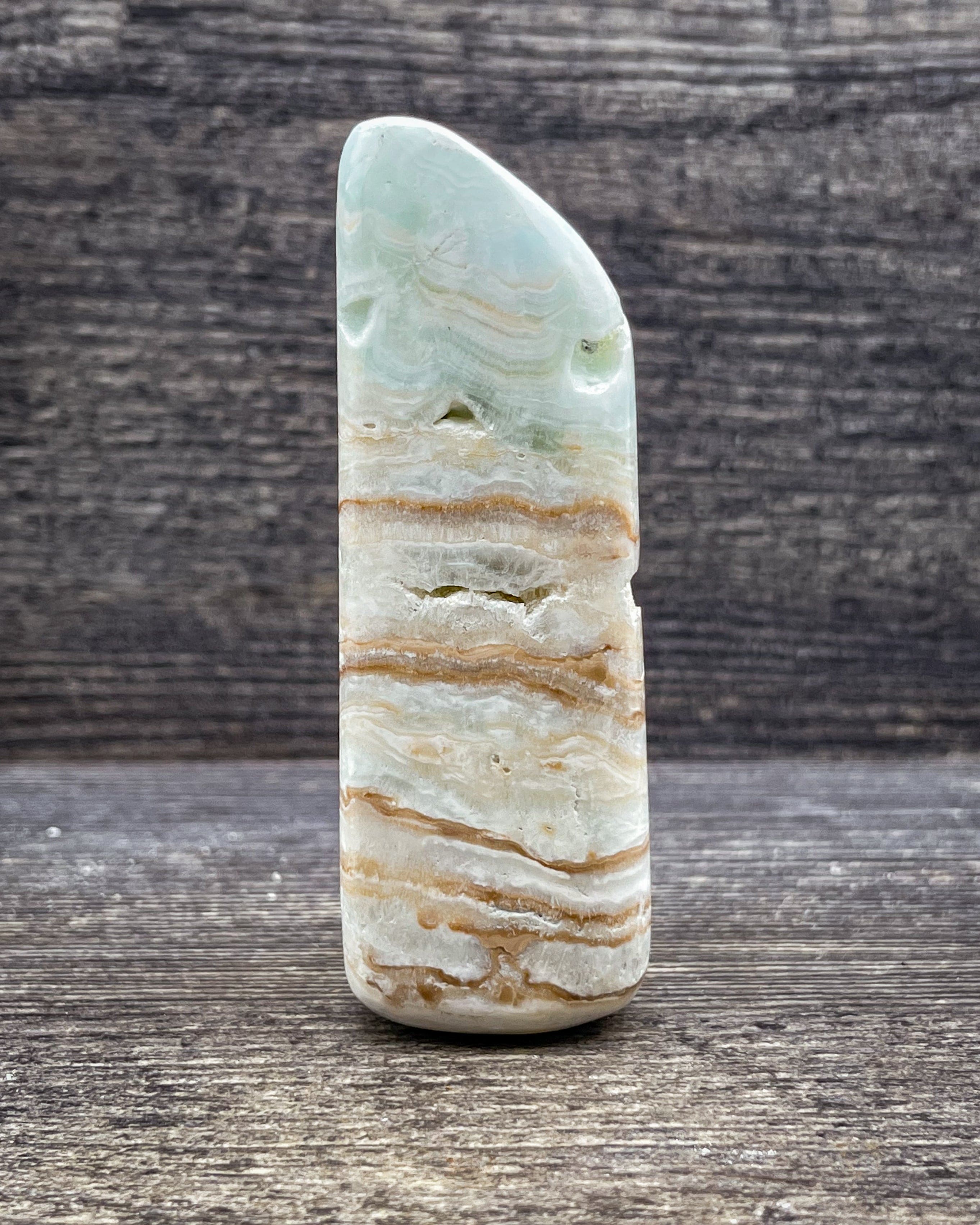 Natural Caribbean Calcite Freeform Stone - 268g Raw Crystal for Healing, Meditation & Home Decor