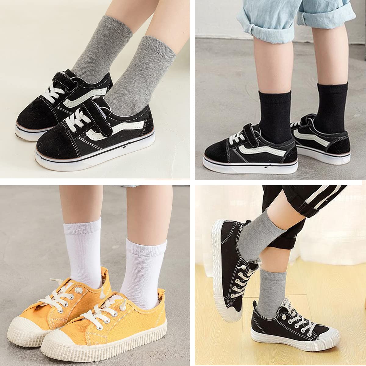 15 Pack Boys Athletic Socks - Soft Half Cushioned Toddler Crew Socks for Active Kids | Comfortable Sport Socks for Running, School & Playtime