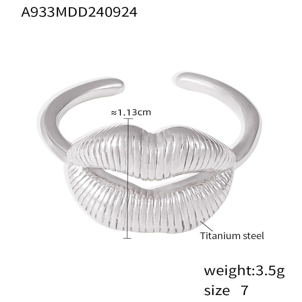 Quirky Kissing Lip Ring Stackable - A933 | Fun & Stylish Body Jewelry for Parties, Dates & Self-Expression