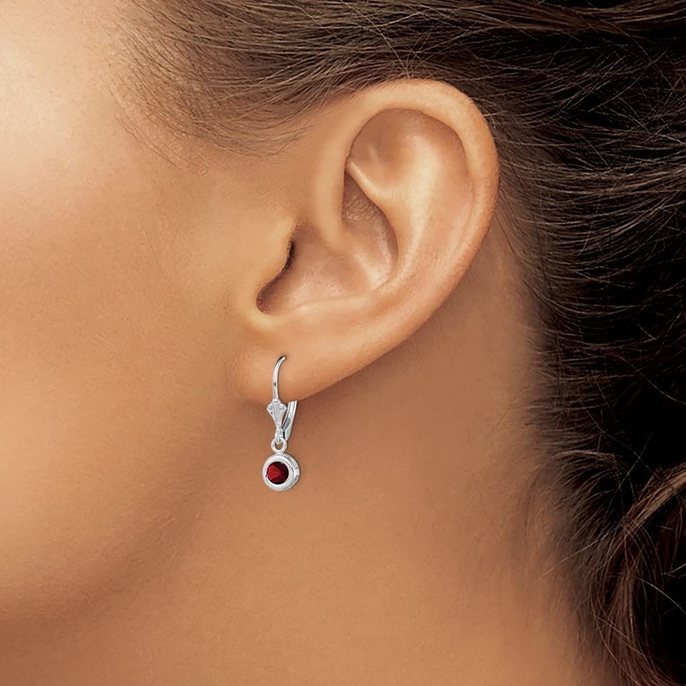 5mm Round Peridot Sterling Silver Rhodium Plated Dangle Earrings for Women | Fine Jewelry Gift for Birthday, Anniversary & Special Occasions