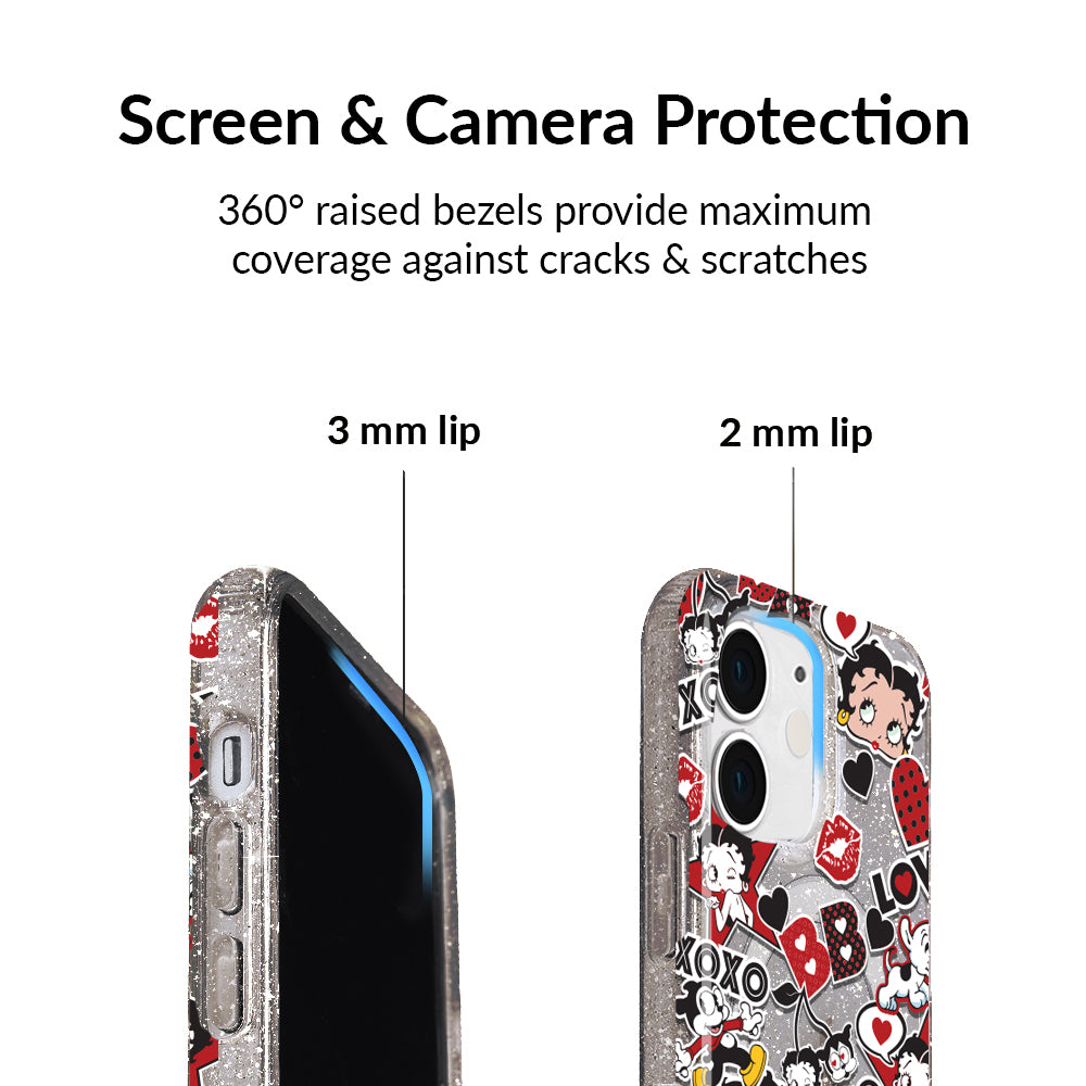 Betty Boop Glitter iPhone Case - Stylish & Protective Phone Cover for iPhone 13/14/15 Pro Max, Sparkly Fashion Accessory - Perfect for Parties, Daily Use & Gift Giving