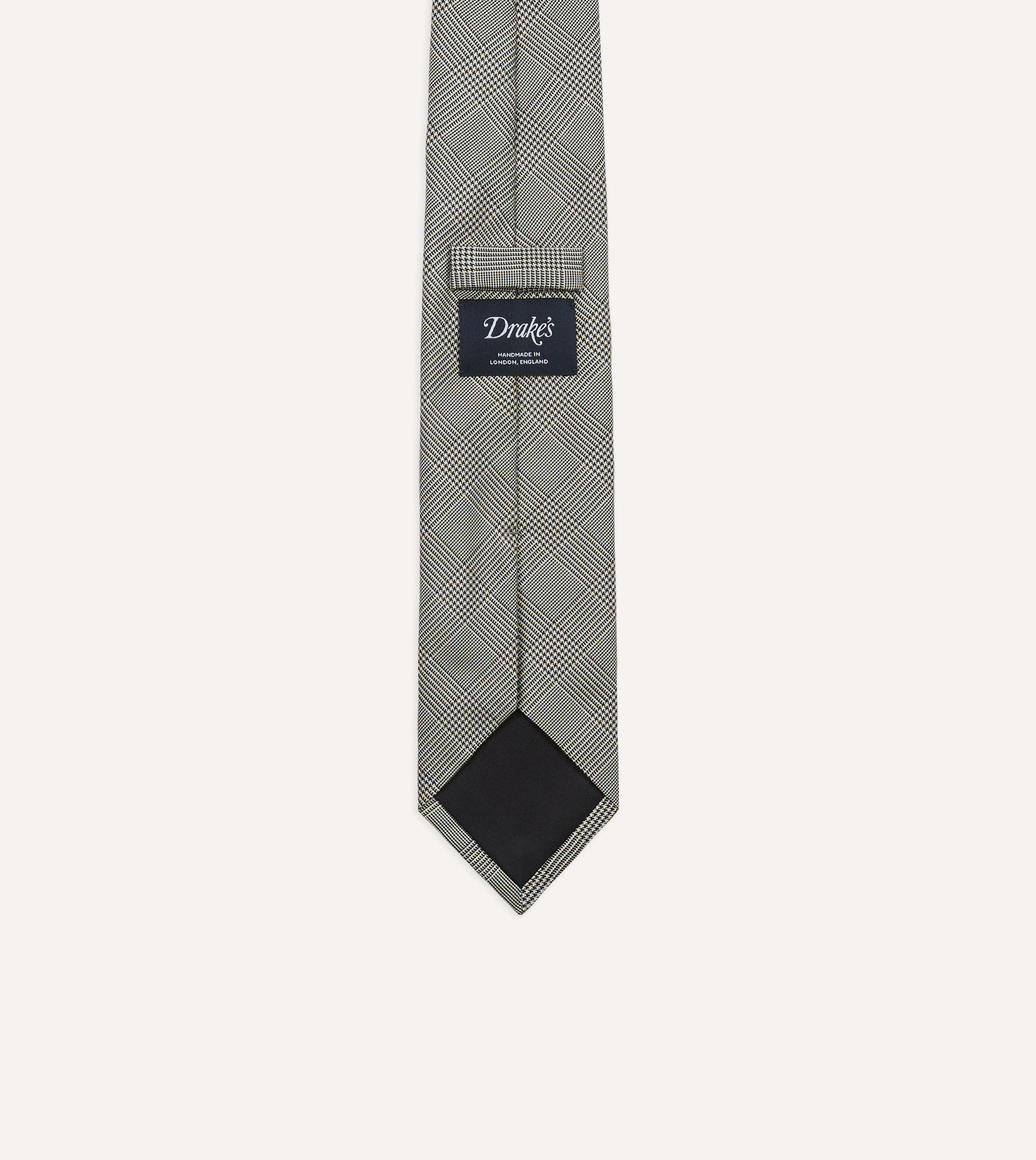 Premium Grey Prince of Wales Check Silk Tie for Men - Elegant Business & Formal Occasion Necktie - Perfect for Weddings, Office & Special Events
