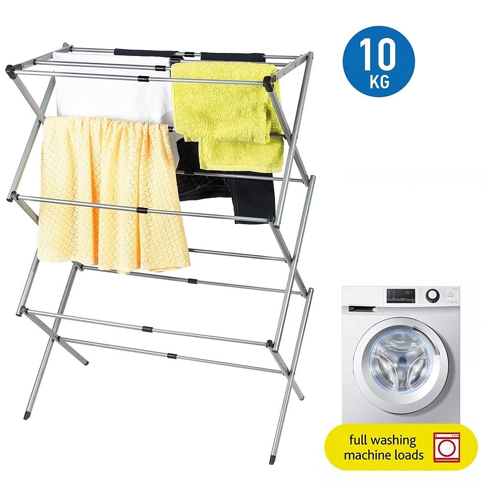 Artmoon Gobi Foldable Drying Rack - Rustproof Steel Portable Clothes Horse with Adjustable Height (17.3''-29.5'') - Space Saving Laundry Organizer for Apartments, Dorms, Travel & Outdoor Use