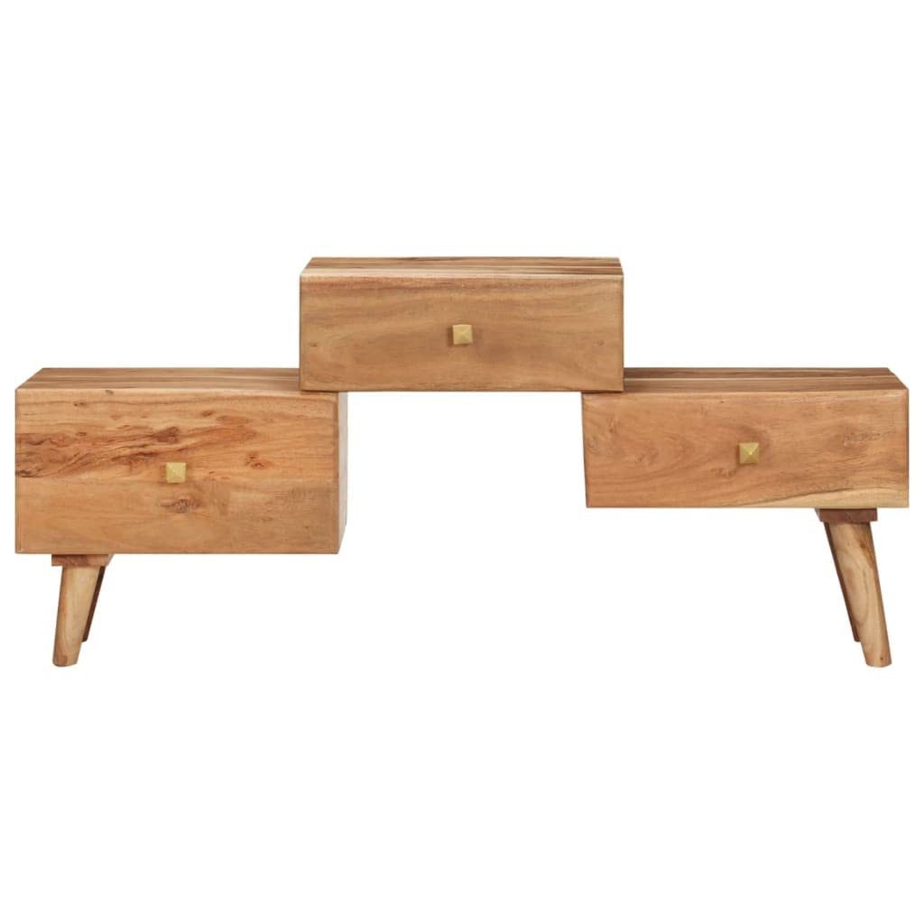 Modern Acacia Wood TV Stand with Storage Drawers - 42.5