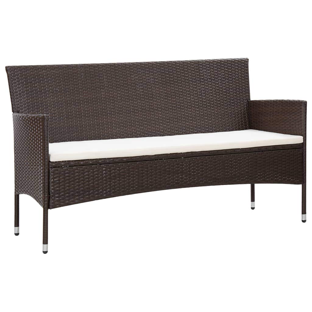 CHARMMA 4-Piece Outdoor Patio Furniture Set with Cushions - Brown Poly Rattan Lounge Chairs (33.5kg) - Perfect for Backyard, Garden & Poolside Relaxation