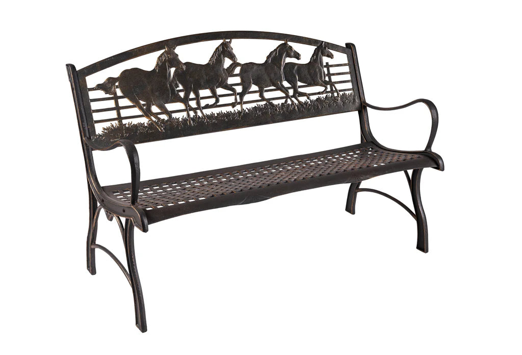 Premium Outdoor Running Horse Bench - Durable Wooden Rocking Toy for Kids, Perfect for Backyard, Playground & Nursery - Encourages Active Play & Imagination