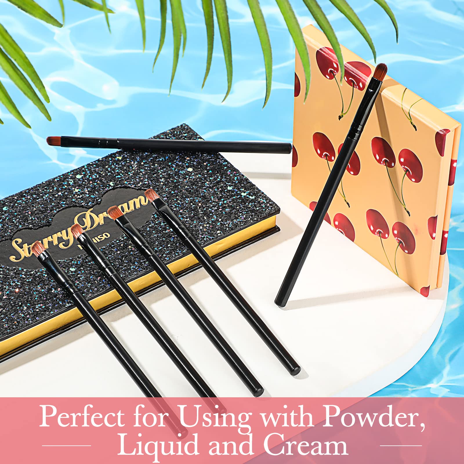 **48 Pcs Flat Makeup Brush Set - Synthetic Lip Concealer Brush, Eyebrow Brush, Portable Beauty Tools for Concealing, Blending & Setting - Perfect for Professional & Everyday Makeup (Black)**    *(Ideal for Travel, Home Use, Salon & Makeup Artists - Enhance Your Beauty Routine!)*