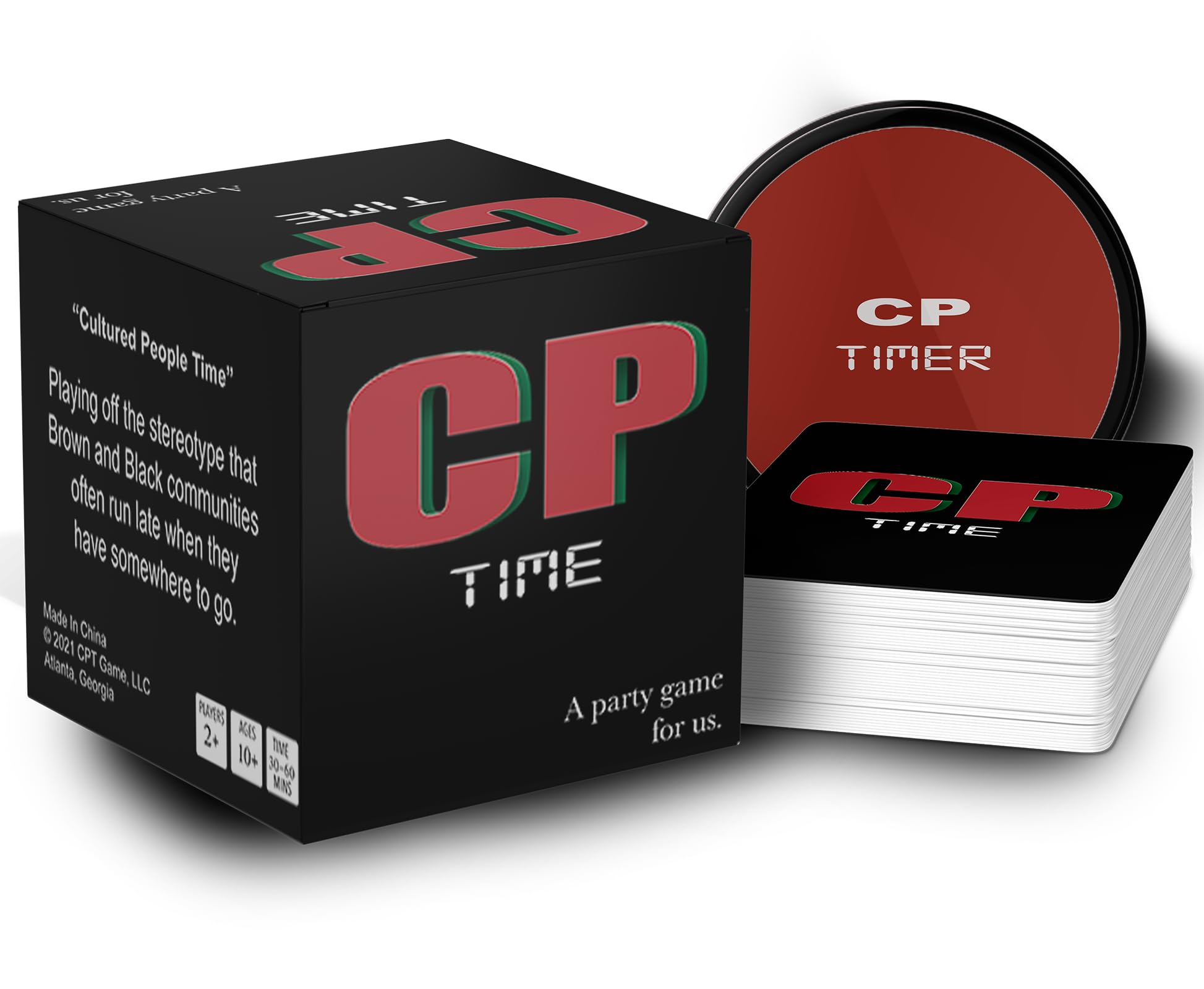 Beat The Timer! CpTime Party Card Game - Black Trivia Style with Multiple Categories: Pop Culture, Music & General Knowledge | Fun Group Game for Game Nights & Social Gatherings