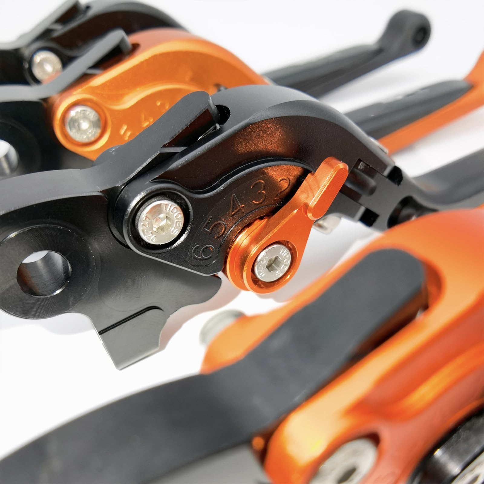 KTM Duke 125 200 250 390 RC125 RC200 RC390 CNC Aluminum Adjustable Brake & Clutch Levers - Orange/Black Motorcycle Accessories for Enhanced Control & Comfort (Perfect for Street Riding & Track Days)