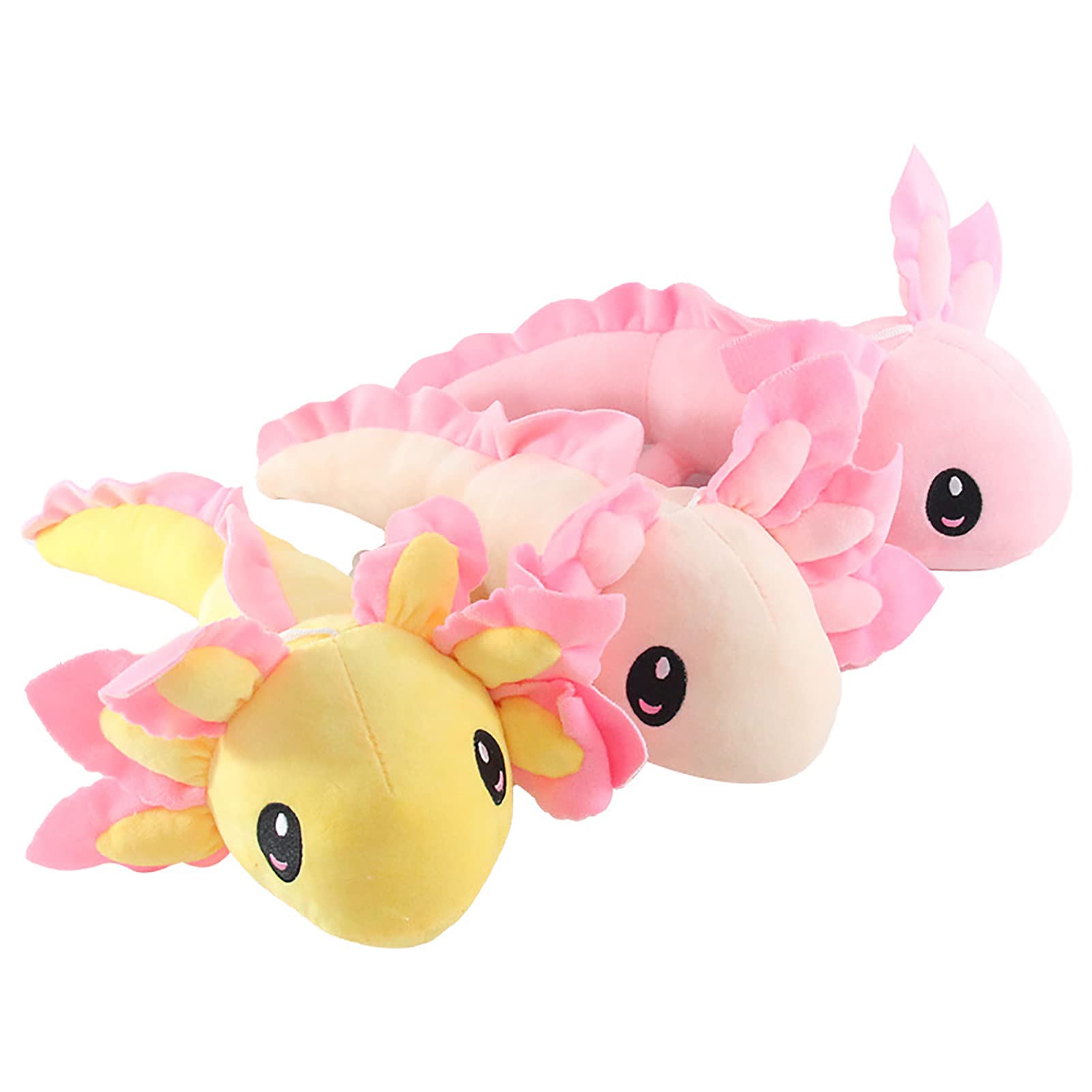 13.8 Inch Axolotl Plush Toy Set - 3PCS Soft Salamander Stuffed Animals, Cute Game Dolls for Kids, Perfect Christmas Birthday Gift for Boys & Girls - Bedroom Decor, Party Favors, Cuddle Companions