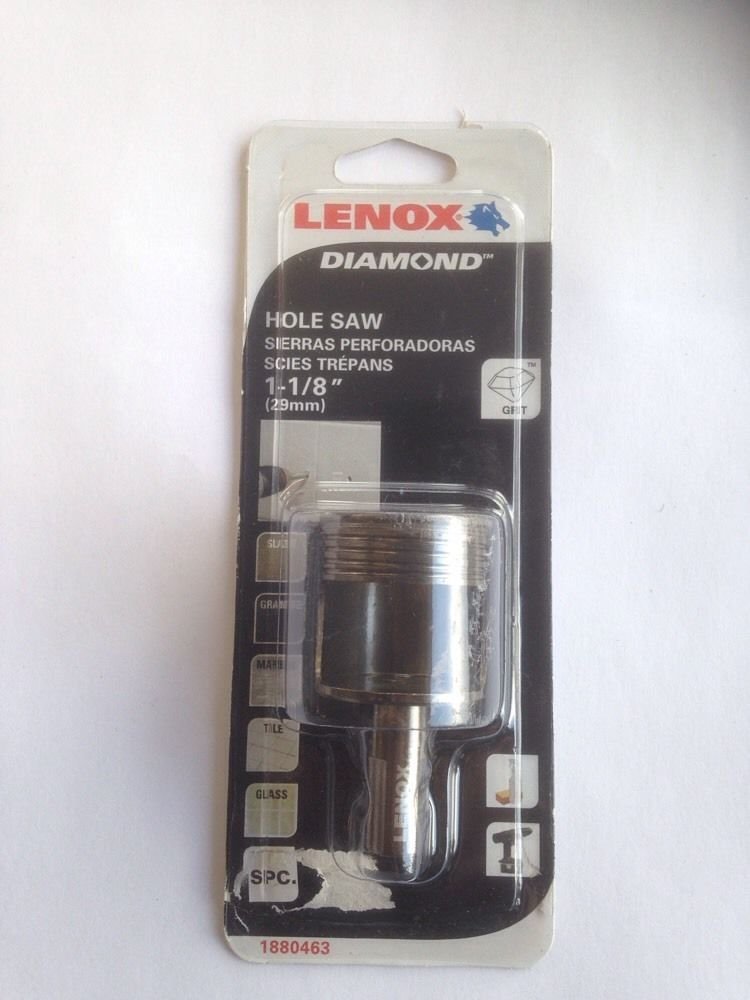 Lenox 1880463 1-1/8 Inch Diamond Hole Saw - Premium 1 Piece Tile & Glass Cutting Tool for Bathroom, Kitchen & DIY Projects