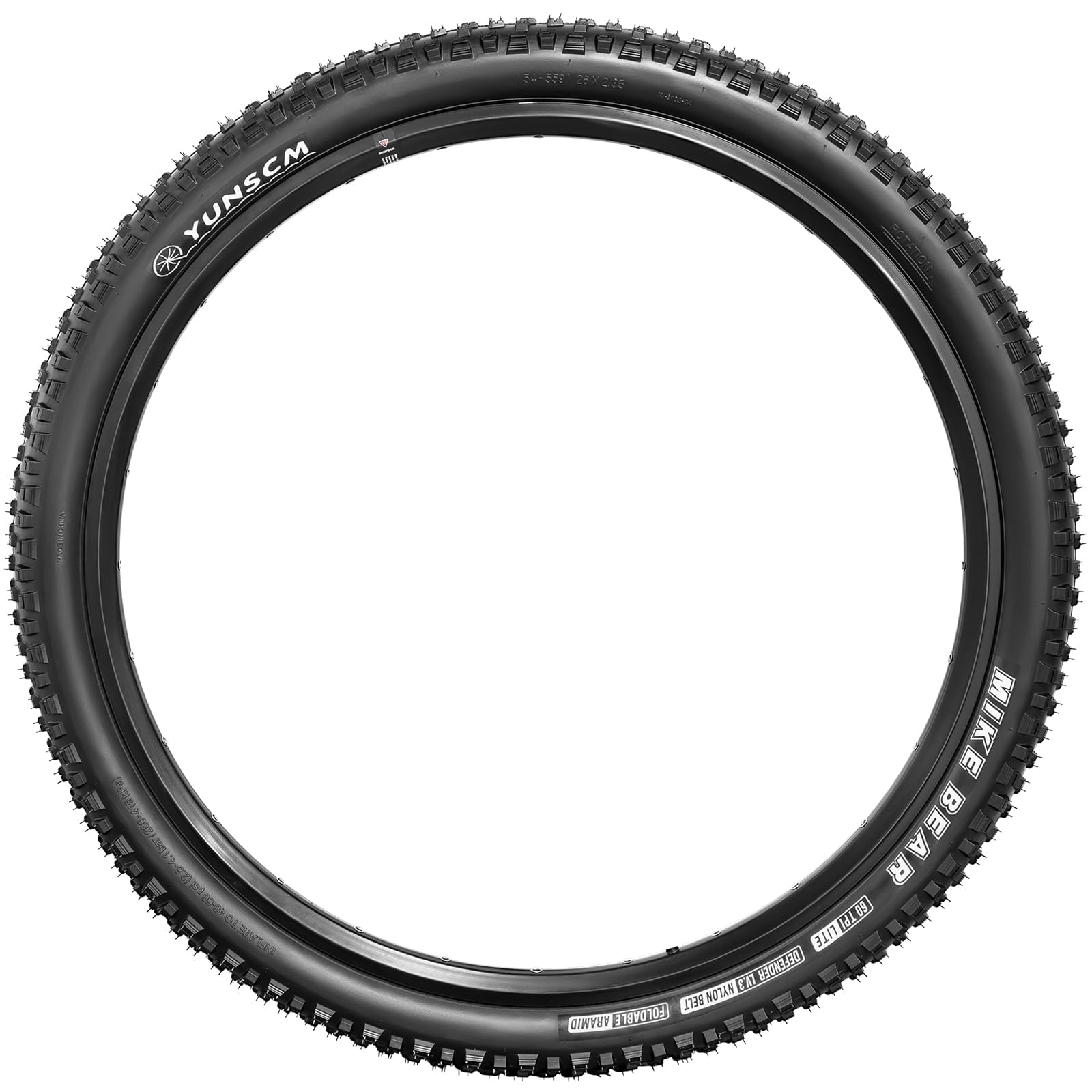 YUNSCM 26x2.35 Mountain Bike Tires - Lightweight Premium ETRTO 60-559 60TPI Nylon Anti-Puncture Tires with 26