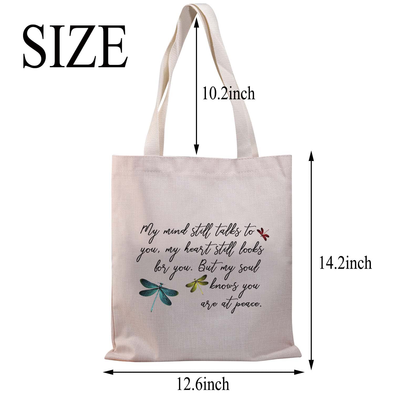 BDPWSS Dragonfly Tote Bags for Women - Stylish Dragonfly Print Handbag for Dragonfly Lovers, Memorial Gift & Everyday Use - Perfect for Work, Shopping, and Travel (Dragonfly at Peace TG)