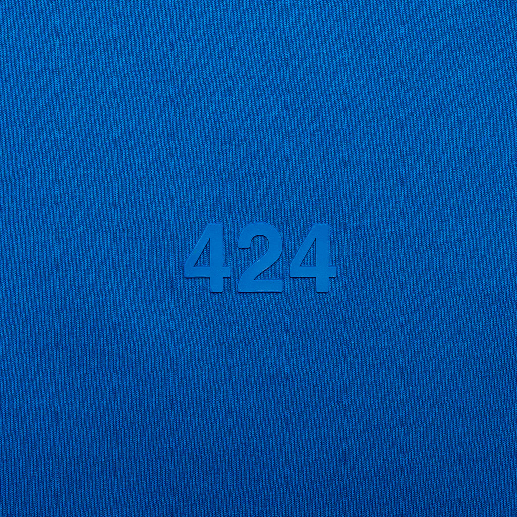 424 Tonal Logo Tee - Soft Cotton Crewneck T-Shirt for Men & Women in Classic Blue | Casual Wear, Street Style & Everyday Comfort