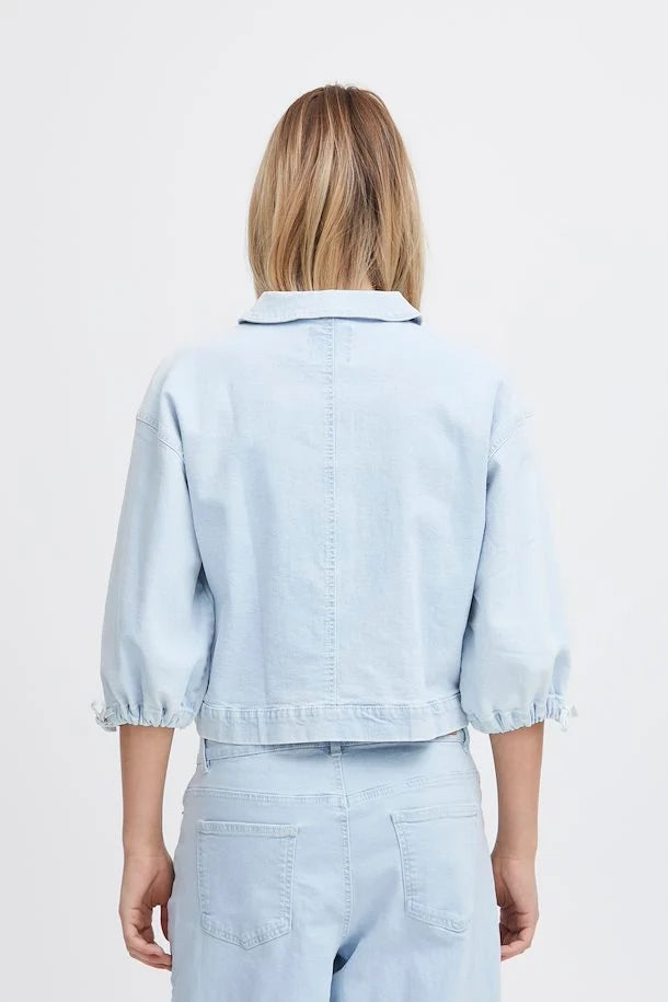 Carley Denim Jacket for Women - Light Blue Wash Distressed Denim Jacket | Casual Spring & Fall Outerwear | Perfect for Streetwear, Weekend Outfits and Layering