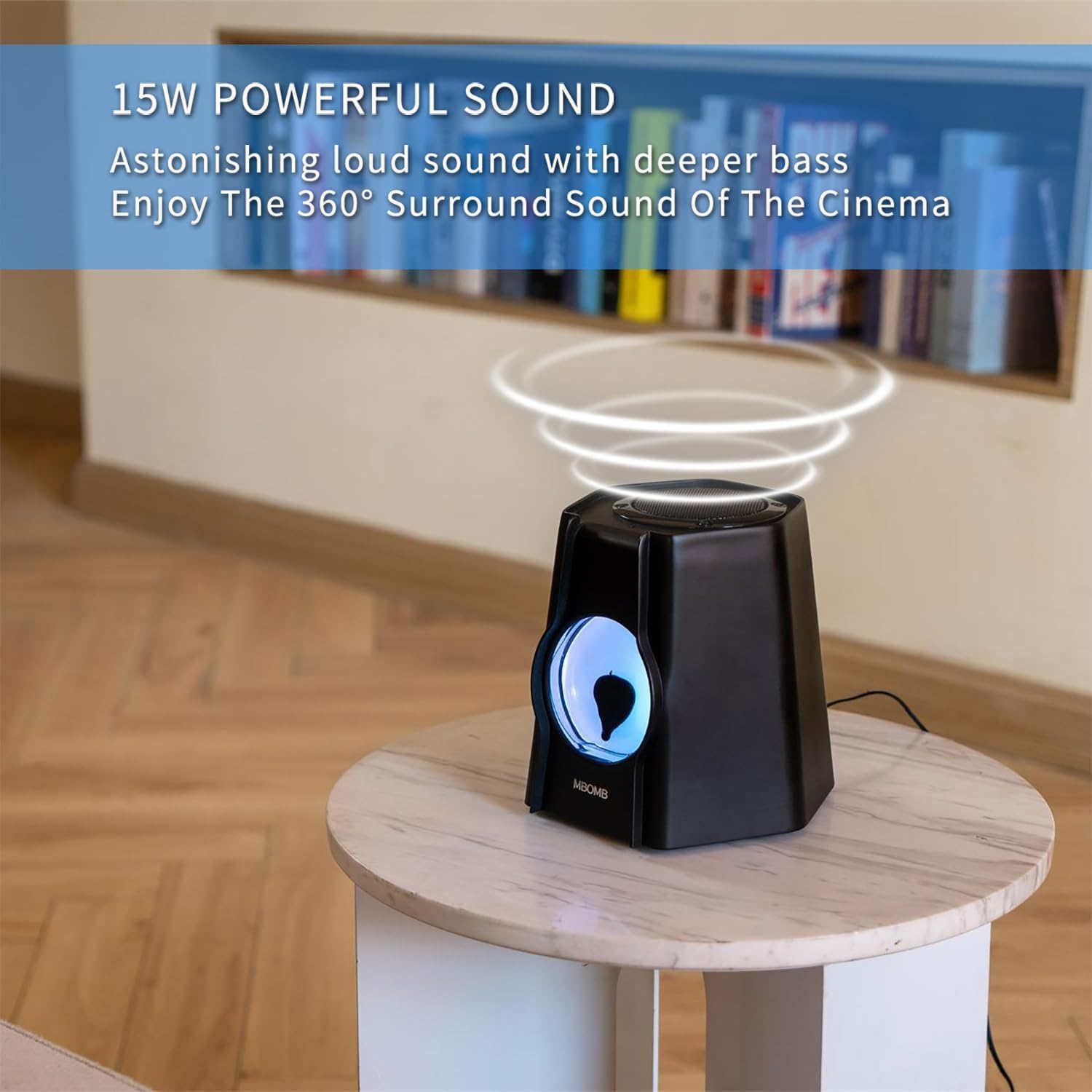 Rhythm Light Magnetic Fluid Bluetooth Speaker - Wireless 5.1 Surround Sound, 15W 360° 3D Audio with Adjustable LED Lights | Perfect for Home Theater, Parties & Creative Gifts