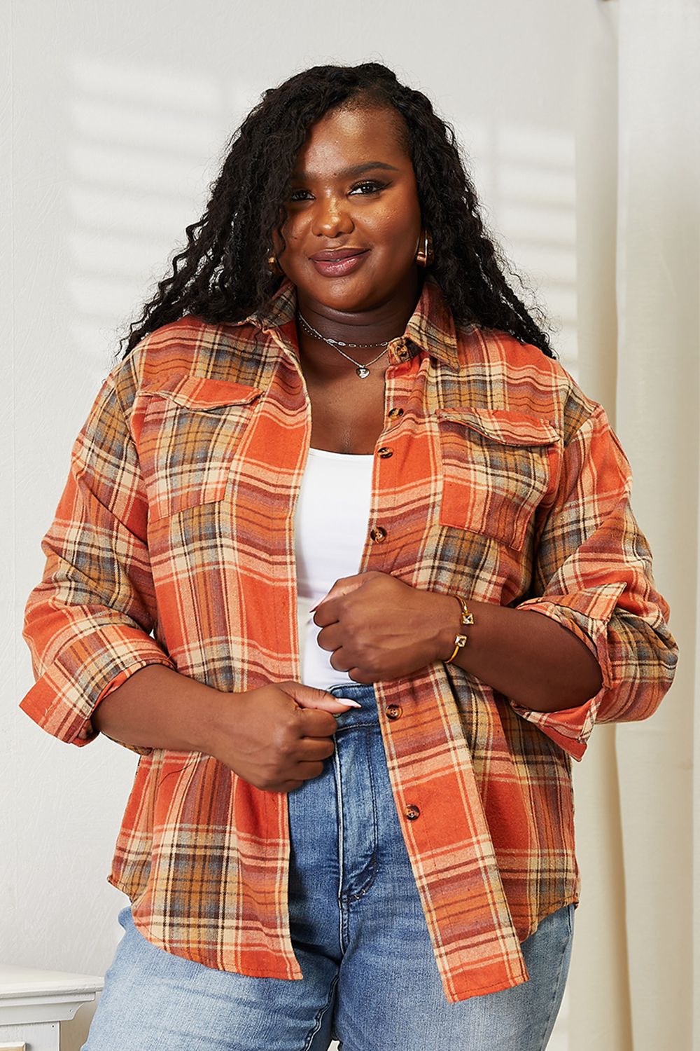 Stylish Plaid Dropped Shoulder Shirt for Men & Women | Casual & Comfortable Flannel Shirt | Perfect for Fall, Winter, and Outdoor Activities