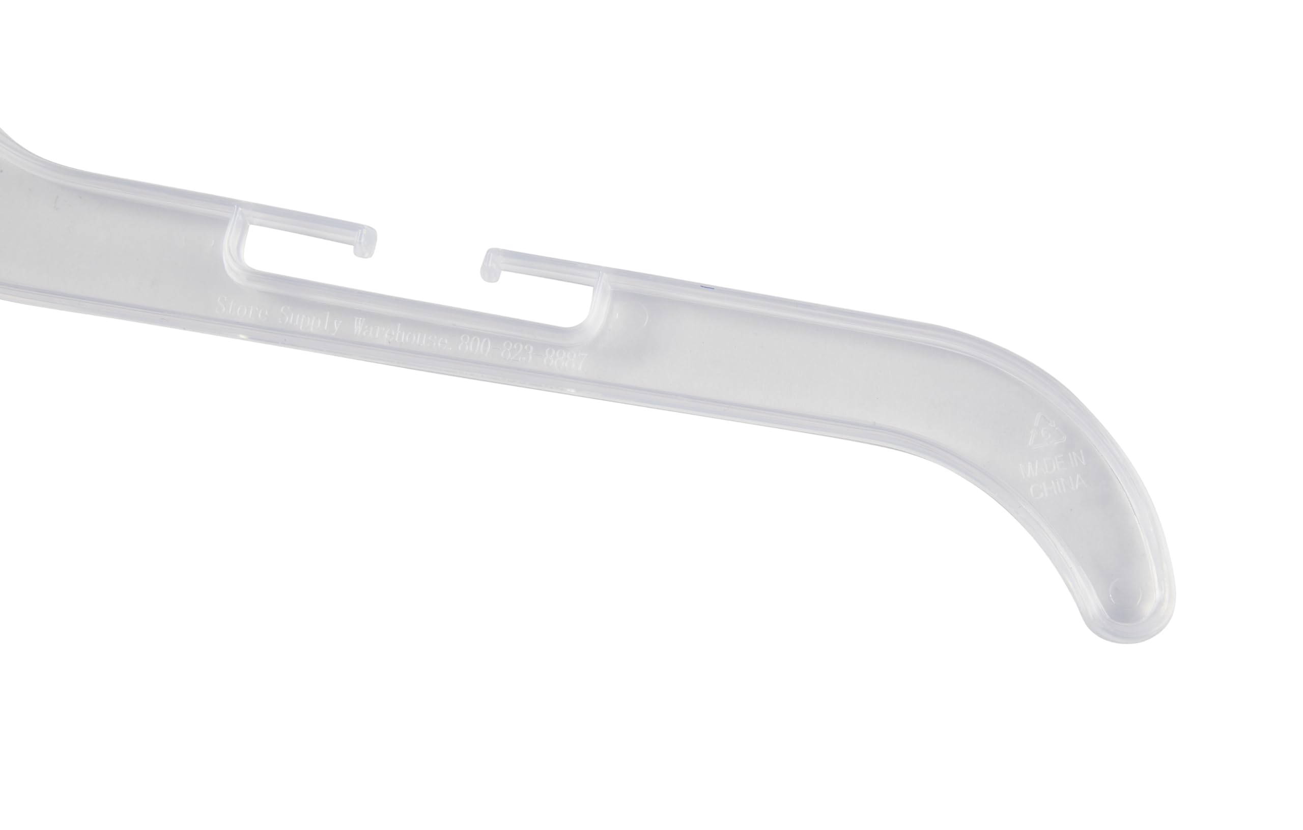 SSWBasics 17 Inch Clear Plastic Hangers - Break-Resistant, Durable & Transparent Garment Hangers (100-Pack) - Perfect for Closet Organization, Retail Stores & Laundry Use