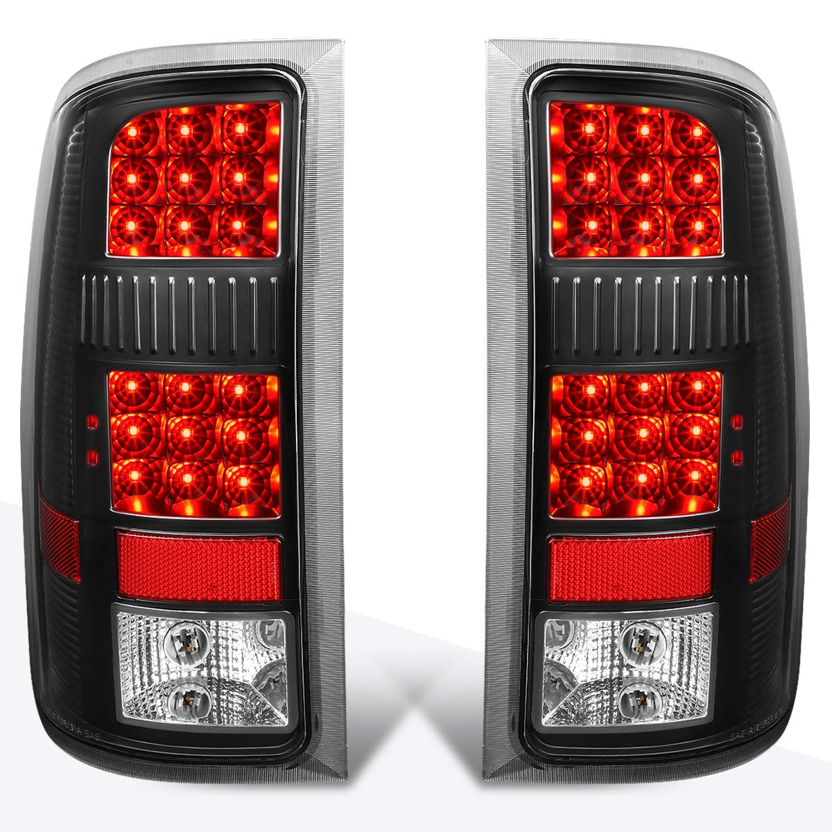PM PERFORMOTOR Full LED Tail Lights Brake Lamps Assembly - Compatible with 2007-2014 GMC Sierra (Black Housing/Clear Lens) - Upgrade Your Truck's Style & Safety for Night Driving & Off-Road Adventures