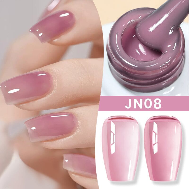 Nude Colors Jelly Gel Polish 10ml - Long Lasting Nail Polish Kit for Manicure & Pedicure - Perfect for Home Salon, Nail Art, and Professional Use