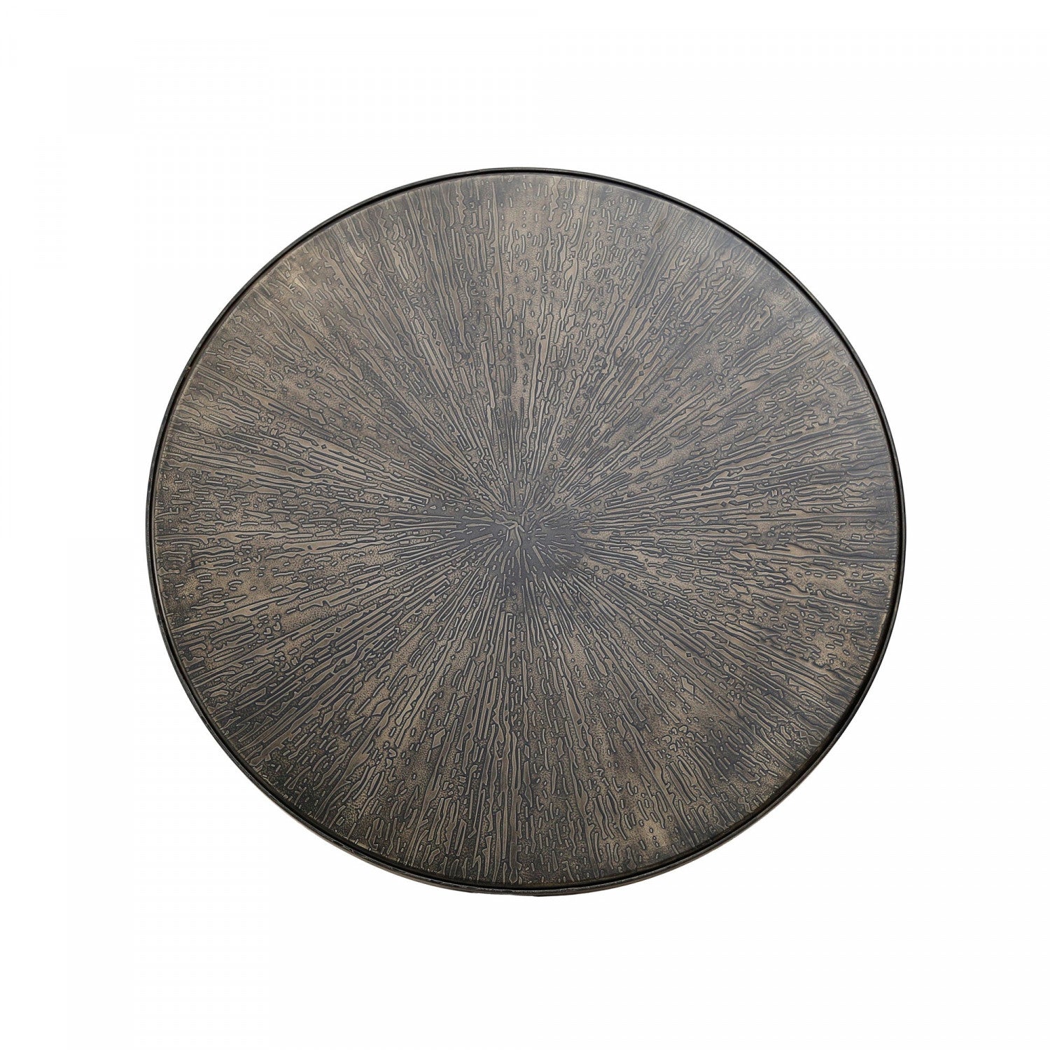 Auren Round Side Table - Bronze Finish Accent Table for Living Room, Bedroom & Office | Small End Table with Sturdy Metal Base | Perfect for Coffee, Books & Decor