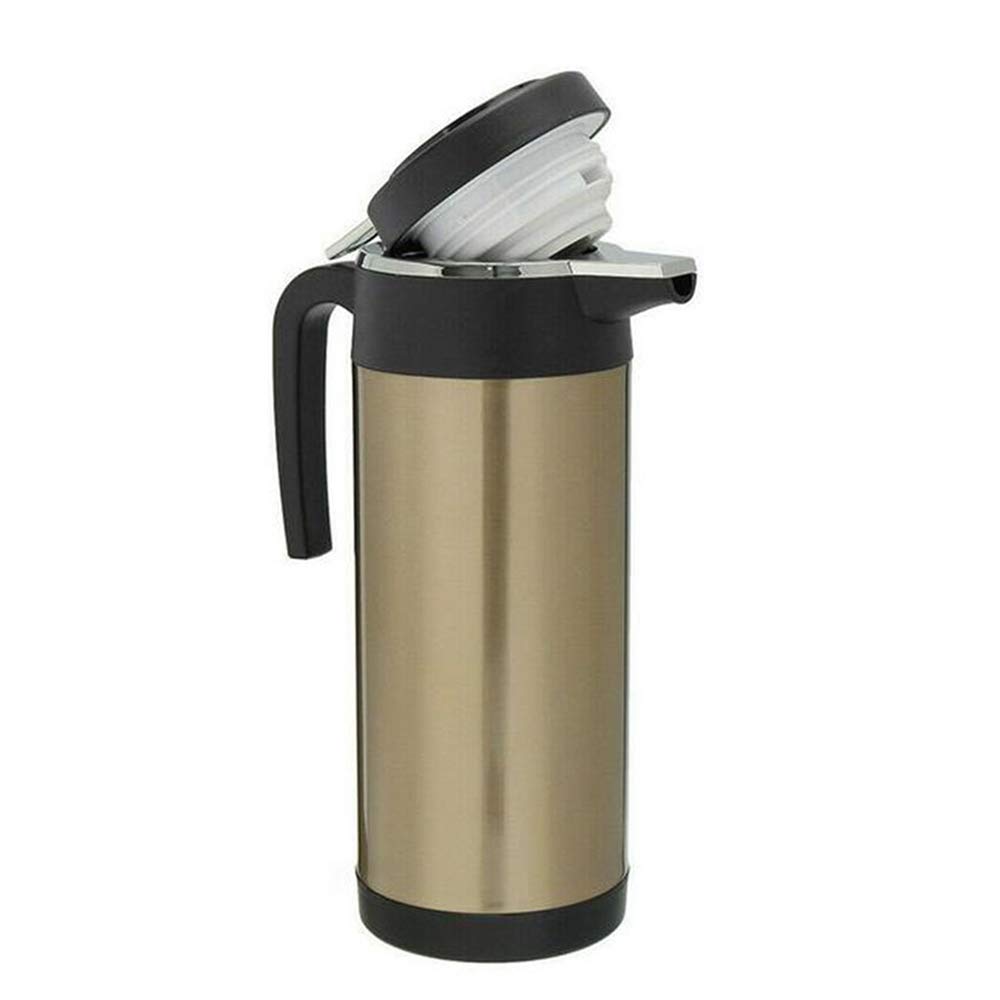 Portable Electric Car Kettle for Travel - 12V Auto Heating Cup with Auto Shut-Off - Light Gold - Perfect for Road Trips, Camping & Office Use