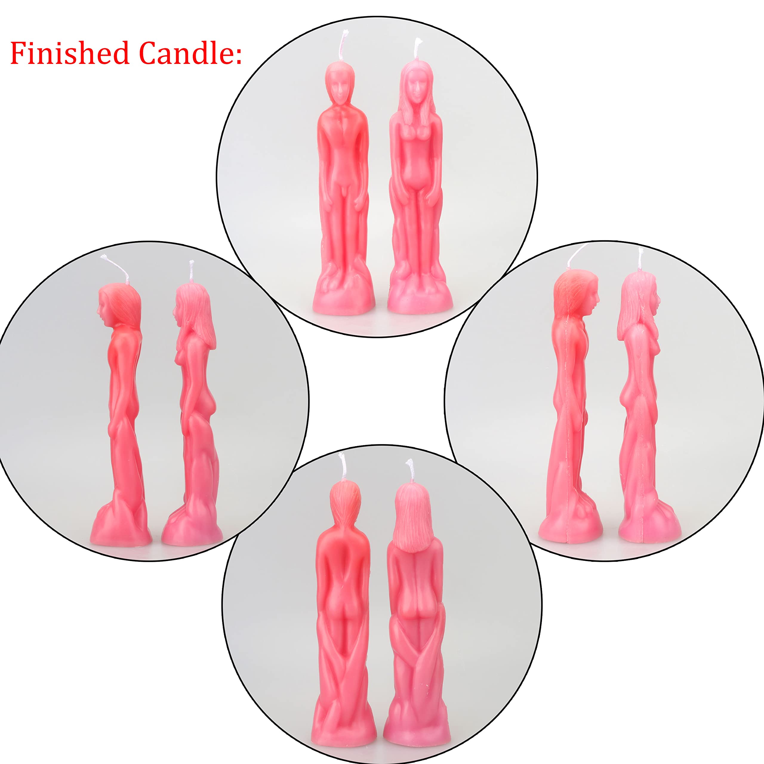 MILIVIXAY 2PCS Silicone Body Candle Molds for Candle Making - Human Shaped Candle Molds for DIY, Home Decor, Spa & Romantic Gifts