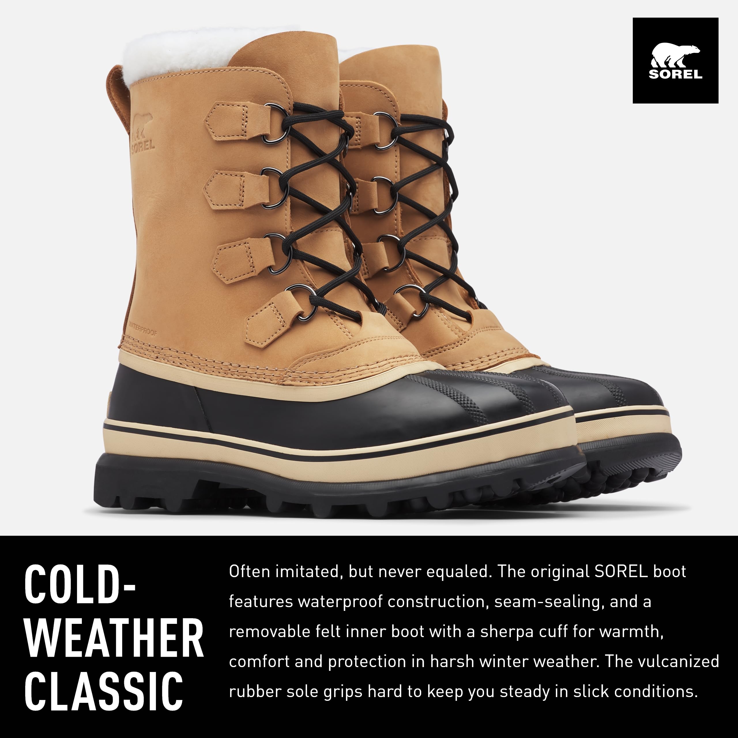 SOREL Men's Caribou Waterproof Winter Boots - Insulated Snow Boots for Hiking, Hunting & Cold Weather - Durable Outdoor Boots for Men