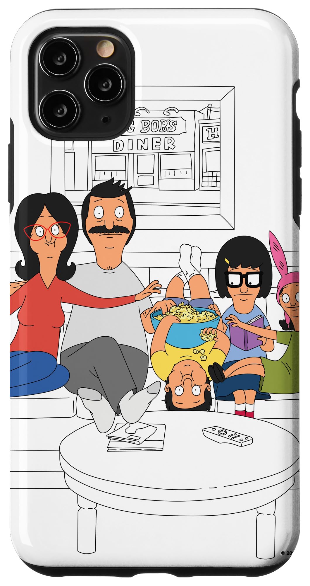 iPhone 11 Pro Max Case - Bob's Burgers Cartoon Characters Design (Bob, Linda, Gene, Tina, Louise) - Durable Protective Phone Cover for Living Room Decor, Office, School & Daily Use