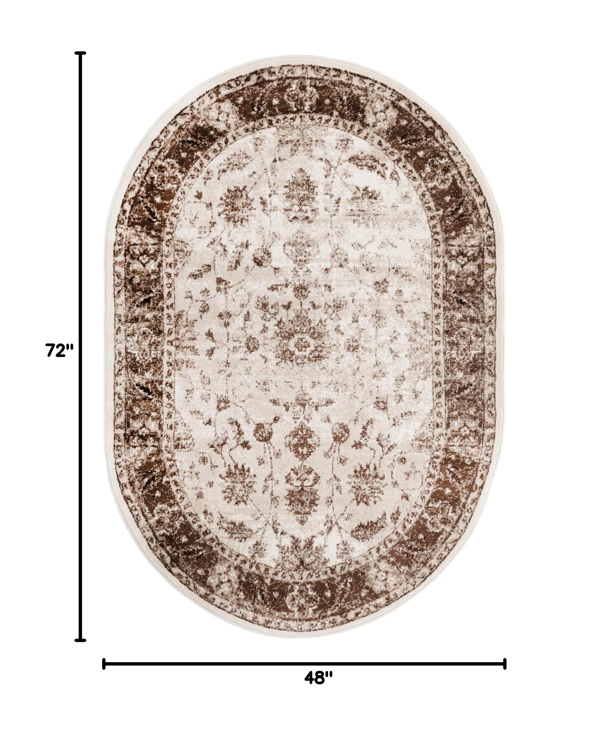 Nepal Collection 4' x 6' Oval Cream Medium Rug - Handmade Wool Area Rug for Living Room, Dining Room & Open Floor Plans | Soft & Durable Home Decor