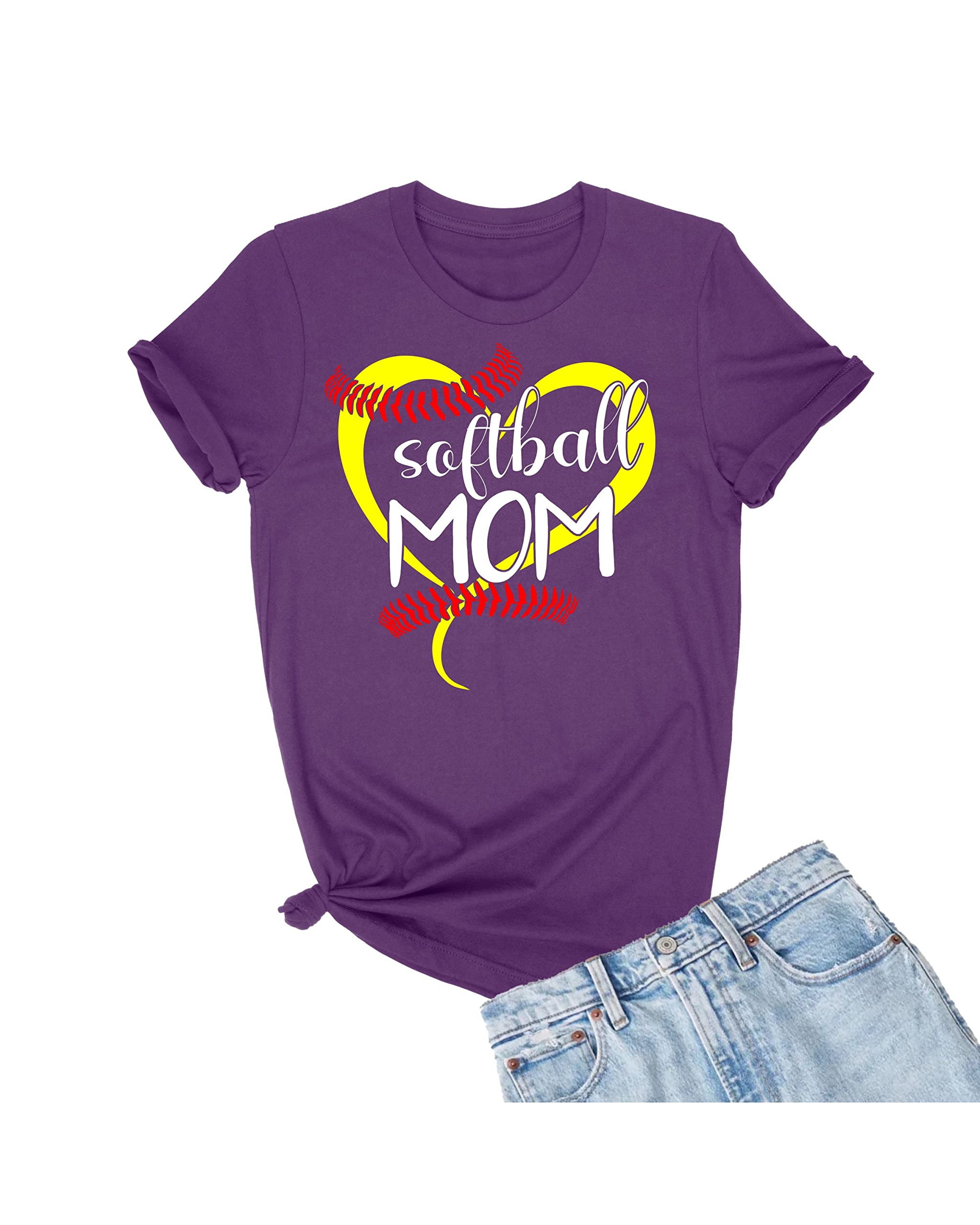 Go All Out Adult Softball Mom T-Shirt - Funny Mother's Day Gift for Baseball Moms - Perfect for Games, Practice & Team Spirit