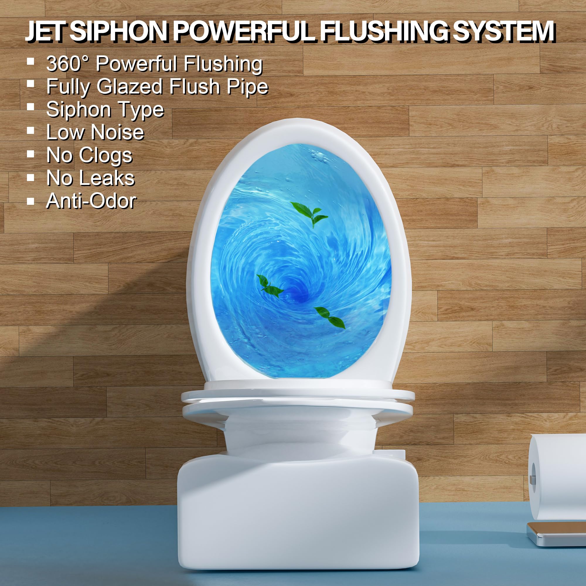 19 Inch Tall Toilet for Seniors & ADA Compliant - High Height Elongated Bowl (20